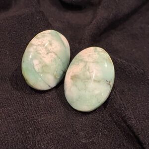 Vintage Green Stone Earrings